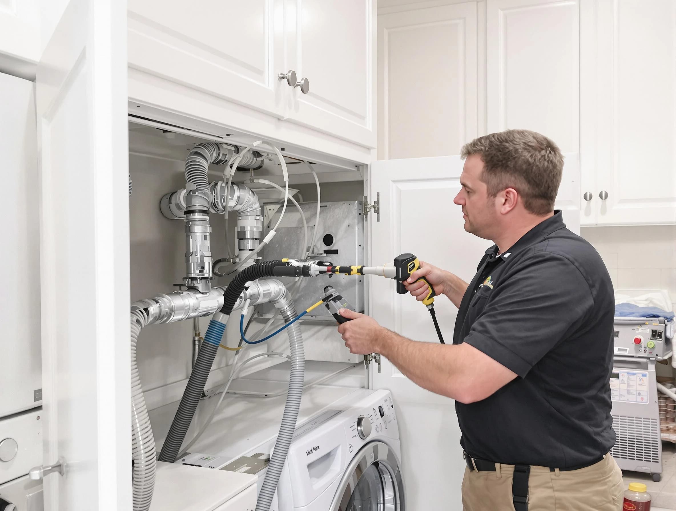 Norwood Dryer Vent Cleaning professional removing severe blockage from a clogged dryer vent in Norwood