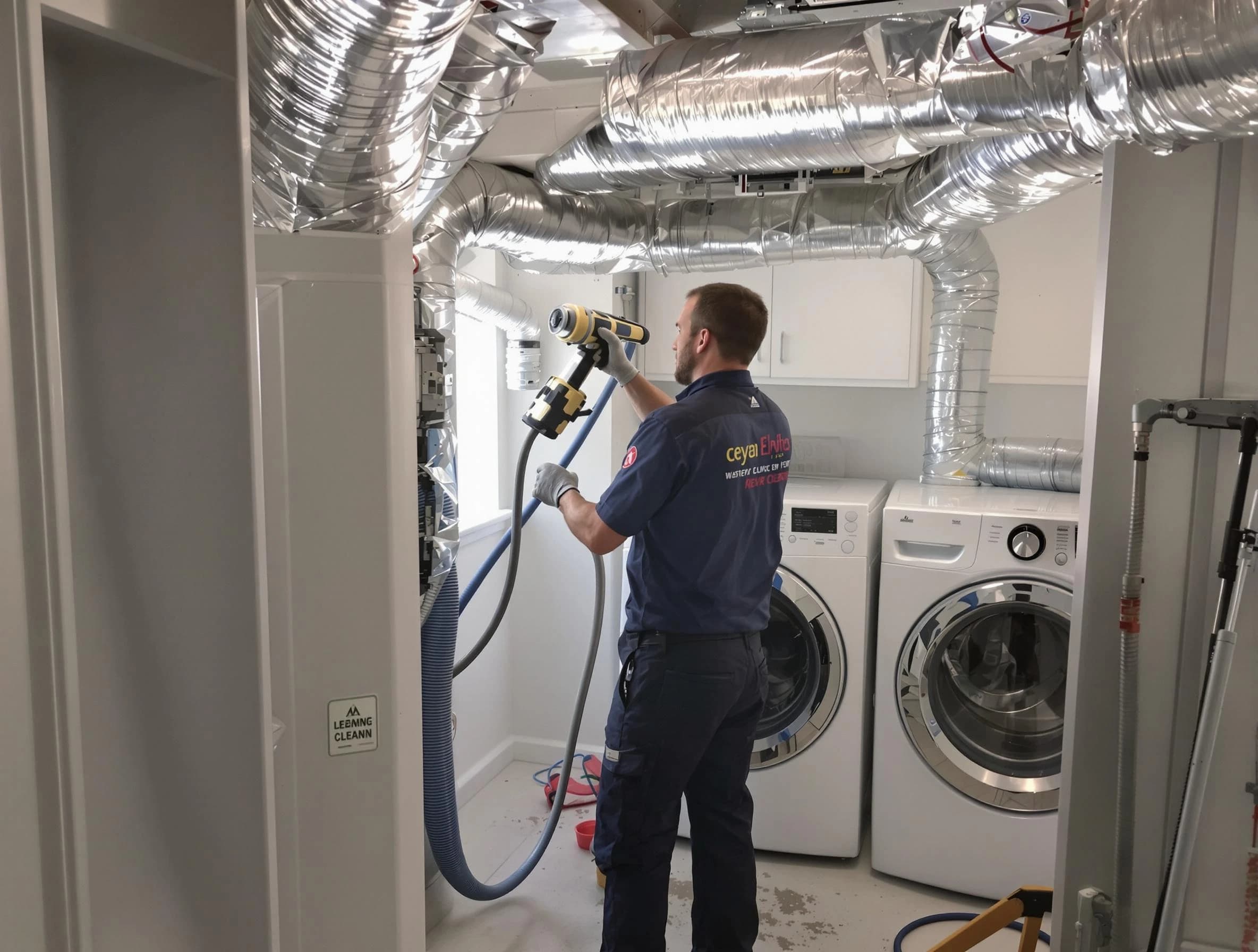Norwood Dryer Vent Cleaning specialist using advanced equipment for thorough duct cleaning in Norwood