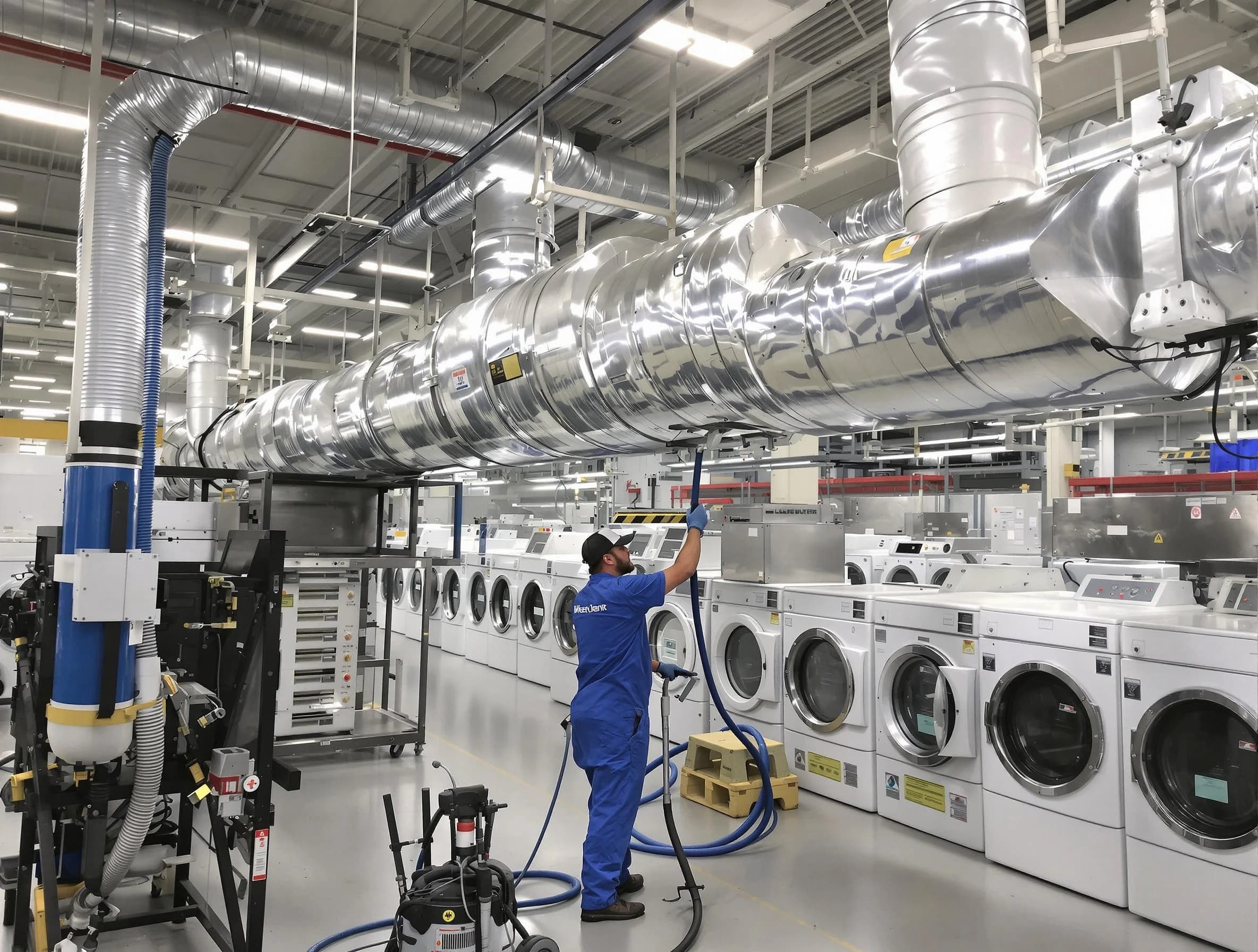 Norwood Dryer Vent Cleaning team performing heavy-duty industrial dryer vent cleaning in Norwood