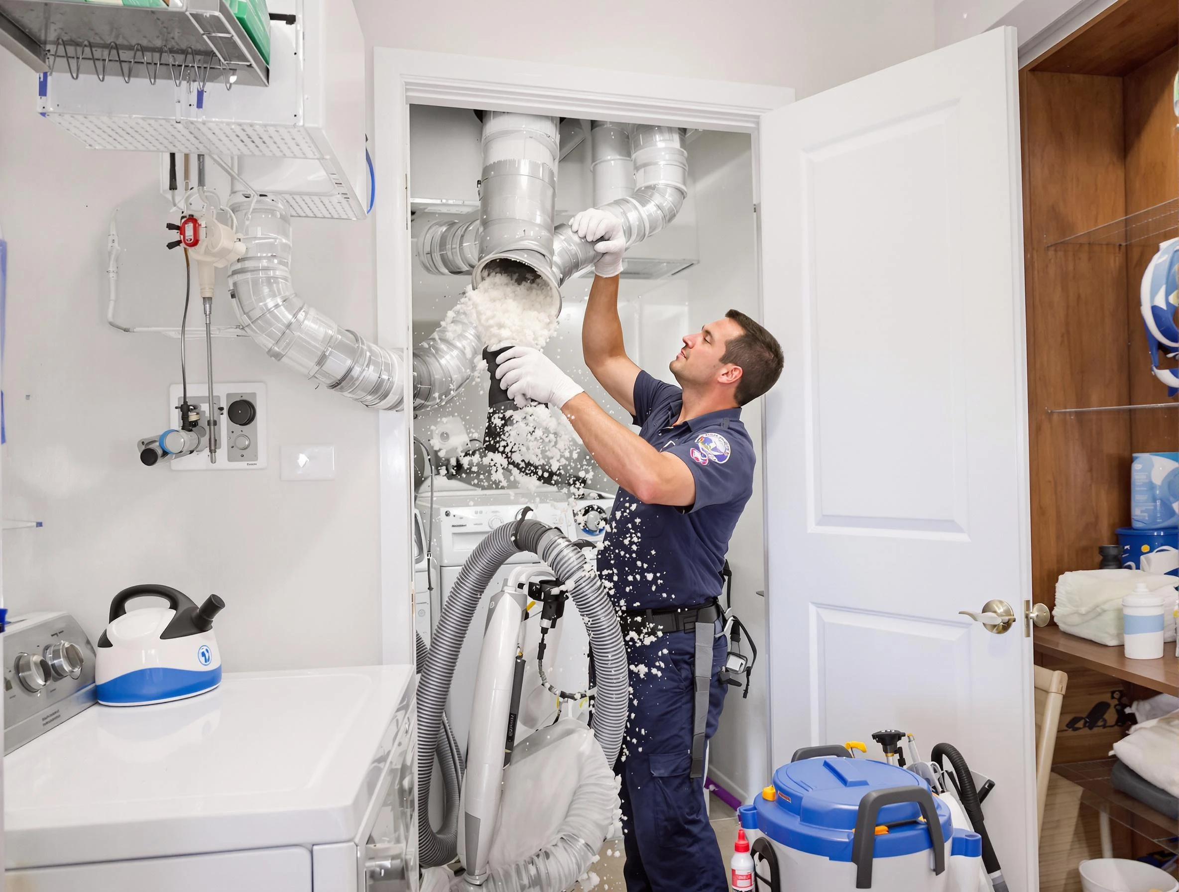 Norwood Dryer Vent Cleaning technician delivering thorough residential dryer vent cleaning service in Norwood